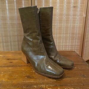 paloma wool green croc leather boots
